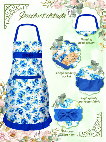 Zhanmai women's kitchen apron worn in action for daily tasks.