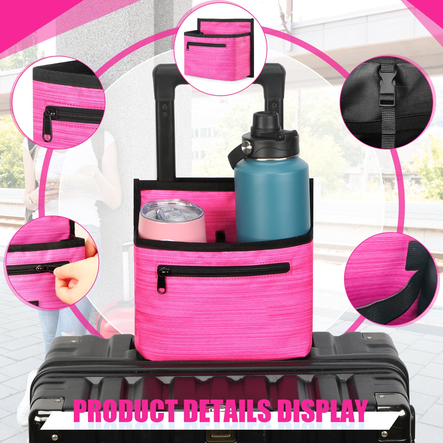 ZHCHG compatibility on luggage handles up to 7.5 inches wide