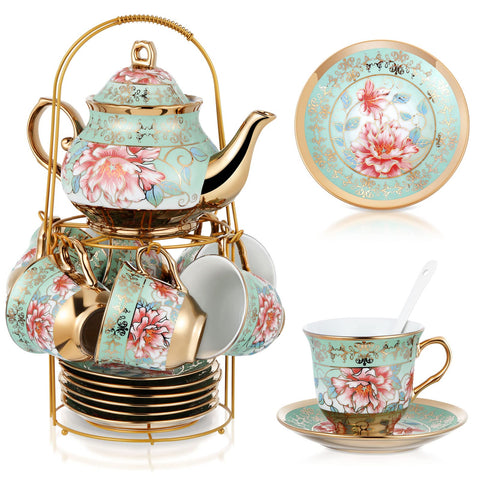 Zhehao teapot 700 ml with European flower pattern for elegant tea service