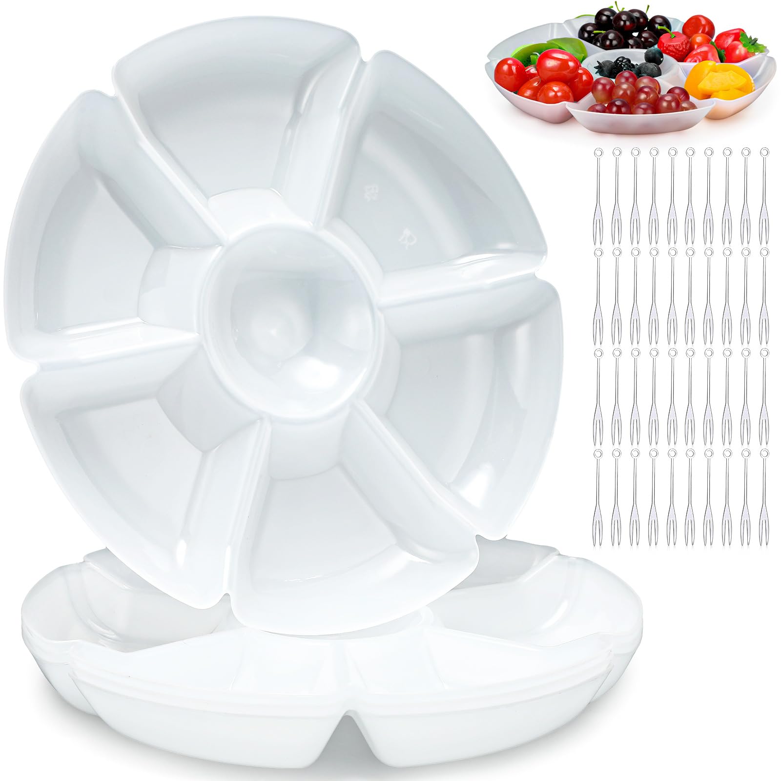 Zhehao 4-pcs sectional heavyweight divided plates for organized serving.
