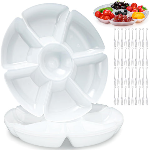 Zhehao 4-pcs sectional heavyweight divided plates for organized serving.