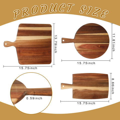 Zhehao acacia wood serving board, attractive round cheese board for display