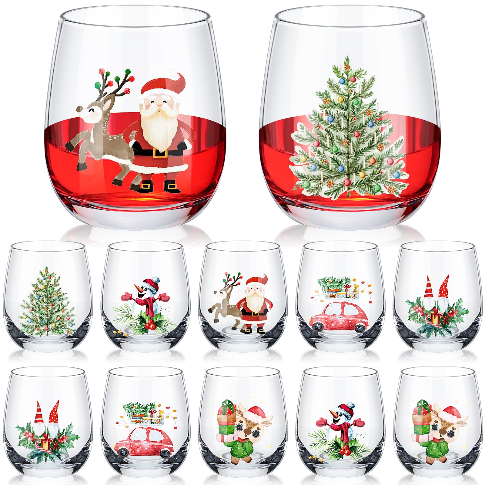 Zhehao Xmas style 1 stemless wine glass for festive gatherings