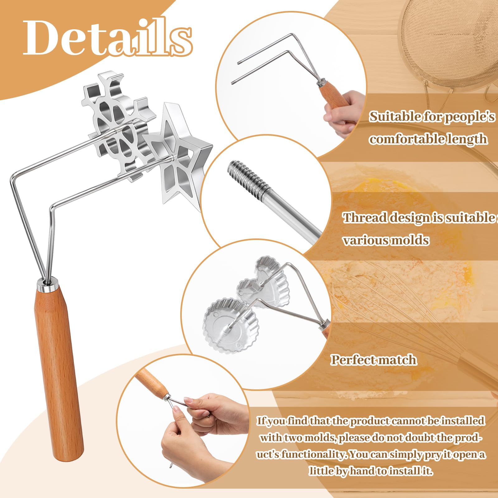 Zhehao rosette round mold delivers evenly shaped cookies and waffles.