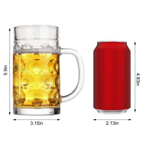 ZHENGYAOYANG heavy clear glass beer mug highlights thick walls and durable design.