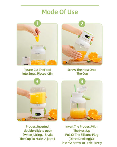 ZHENMI portable blender stainless steel blades for smooth texture