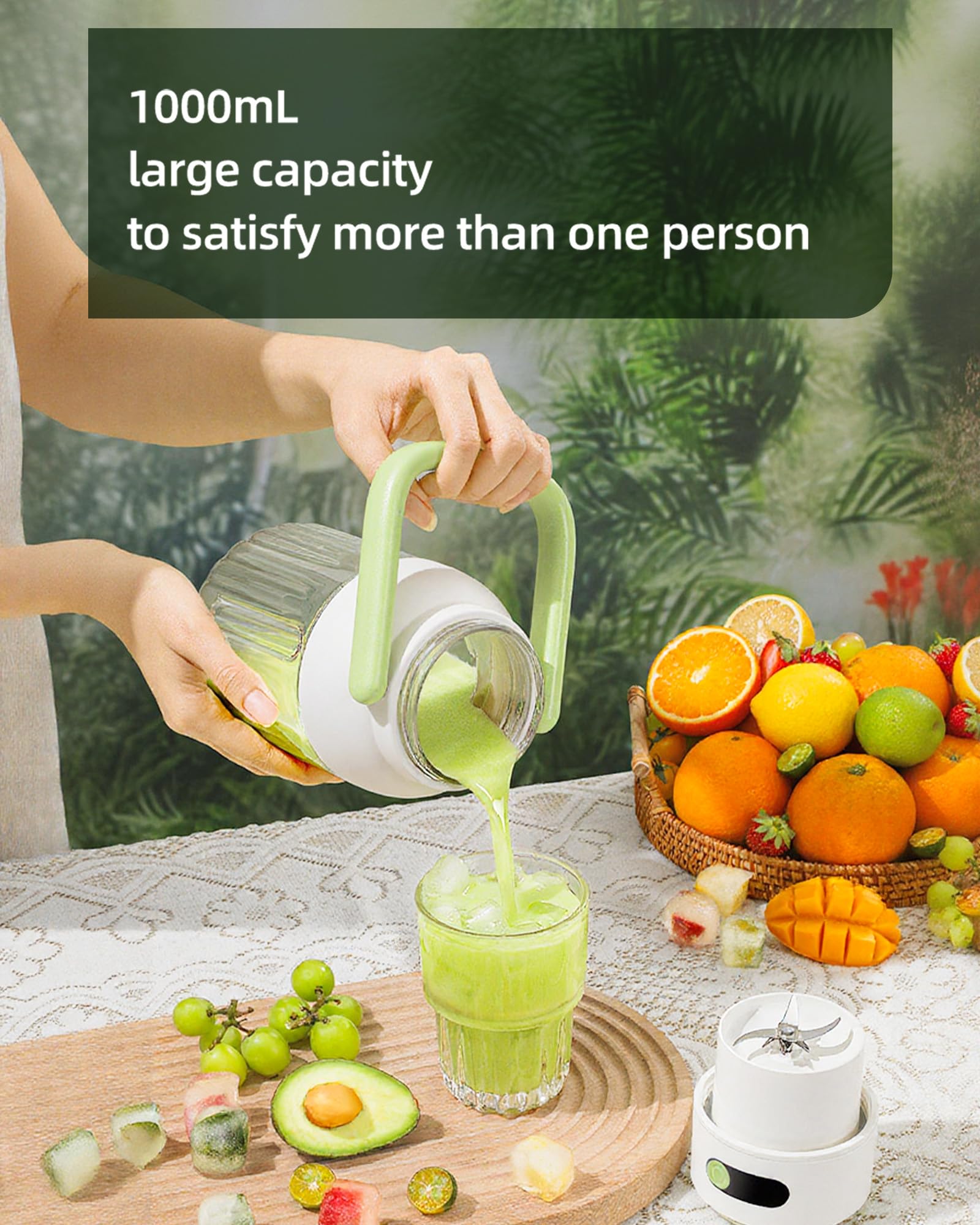 ZHENMI portable blender USB-C recharge feature for easy charging anywhere