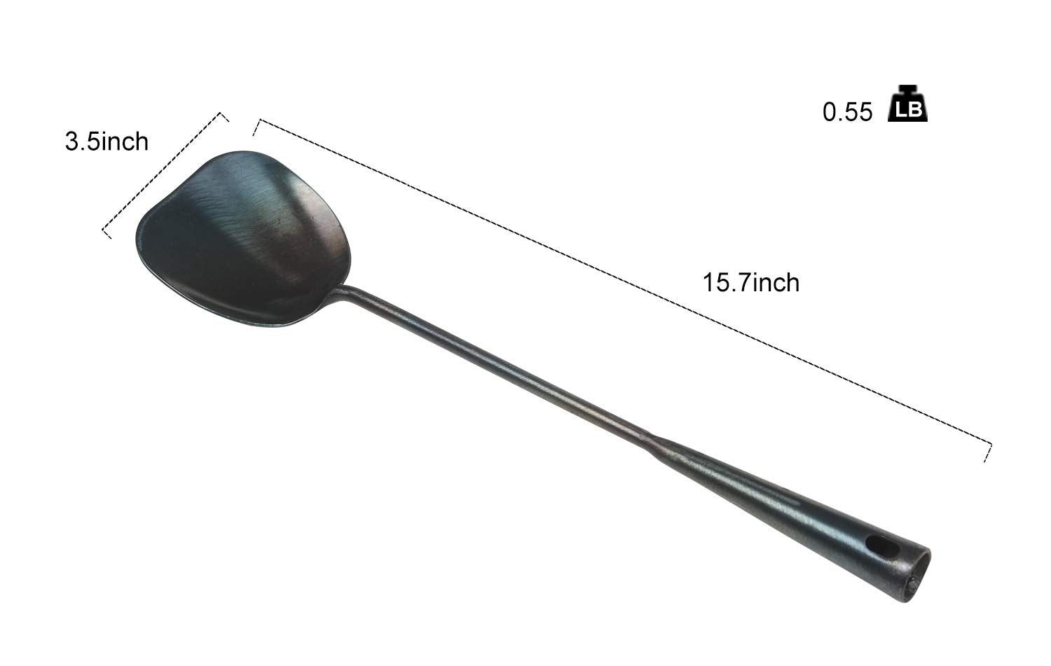 ZhenSanHuan one-piece forged iron spatula with no coating for durable performance.