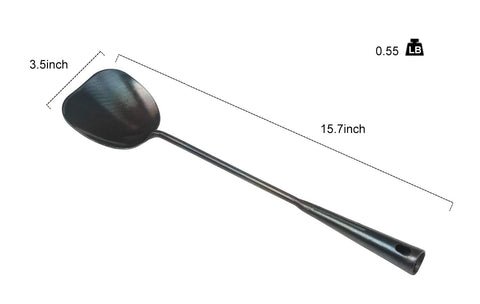 ZhenSanHuan one-piece forged iron spatula with no coating for durable performance.