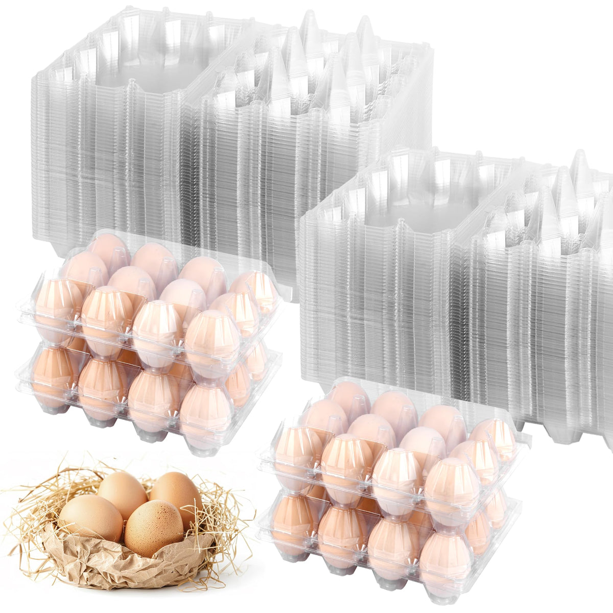 ZHIGLMYD egg cartons with 100-pack bulk storage for fresh eggs