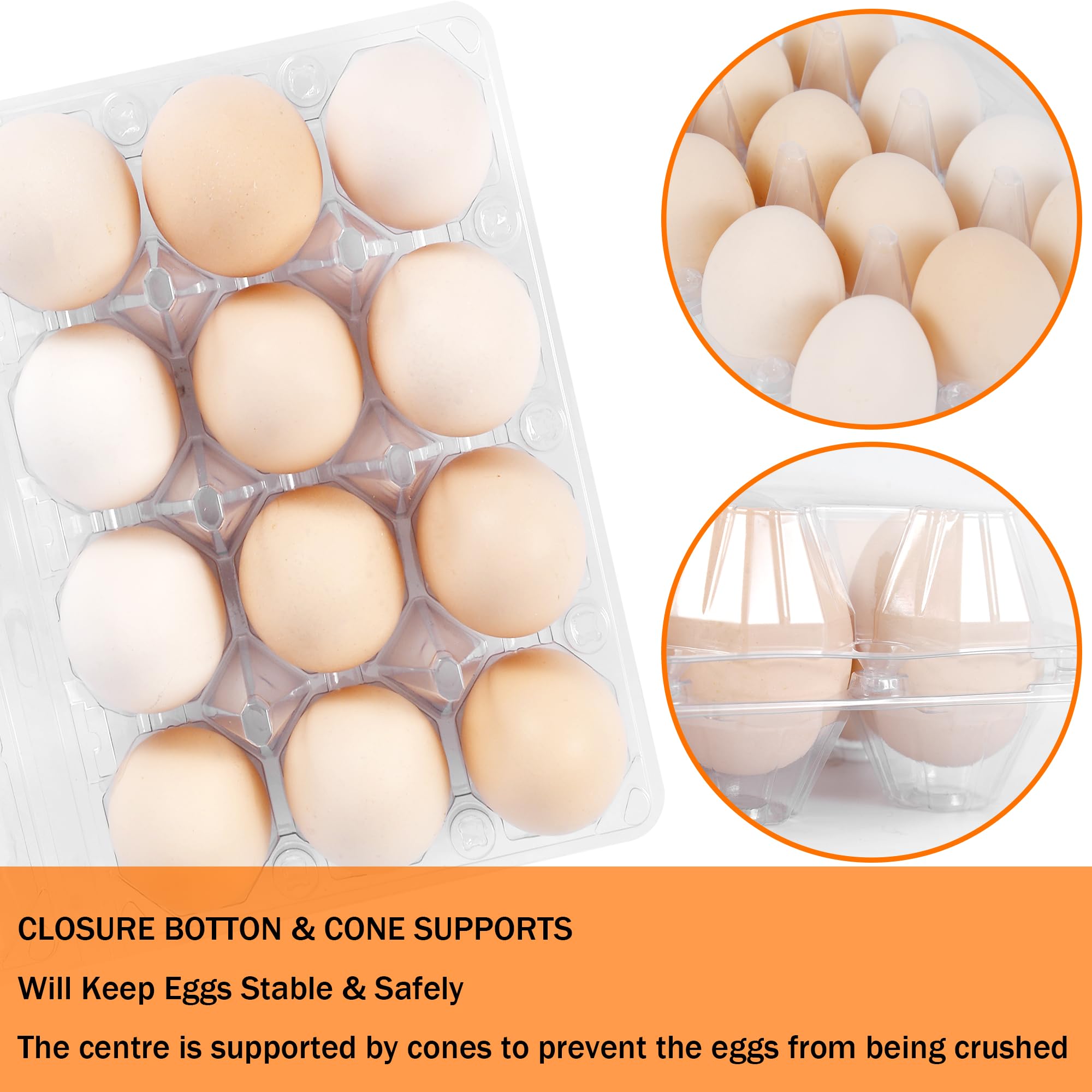 ZHIGLMYD egg cartons featuring secure snap-lock closure for transport