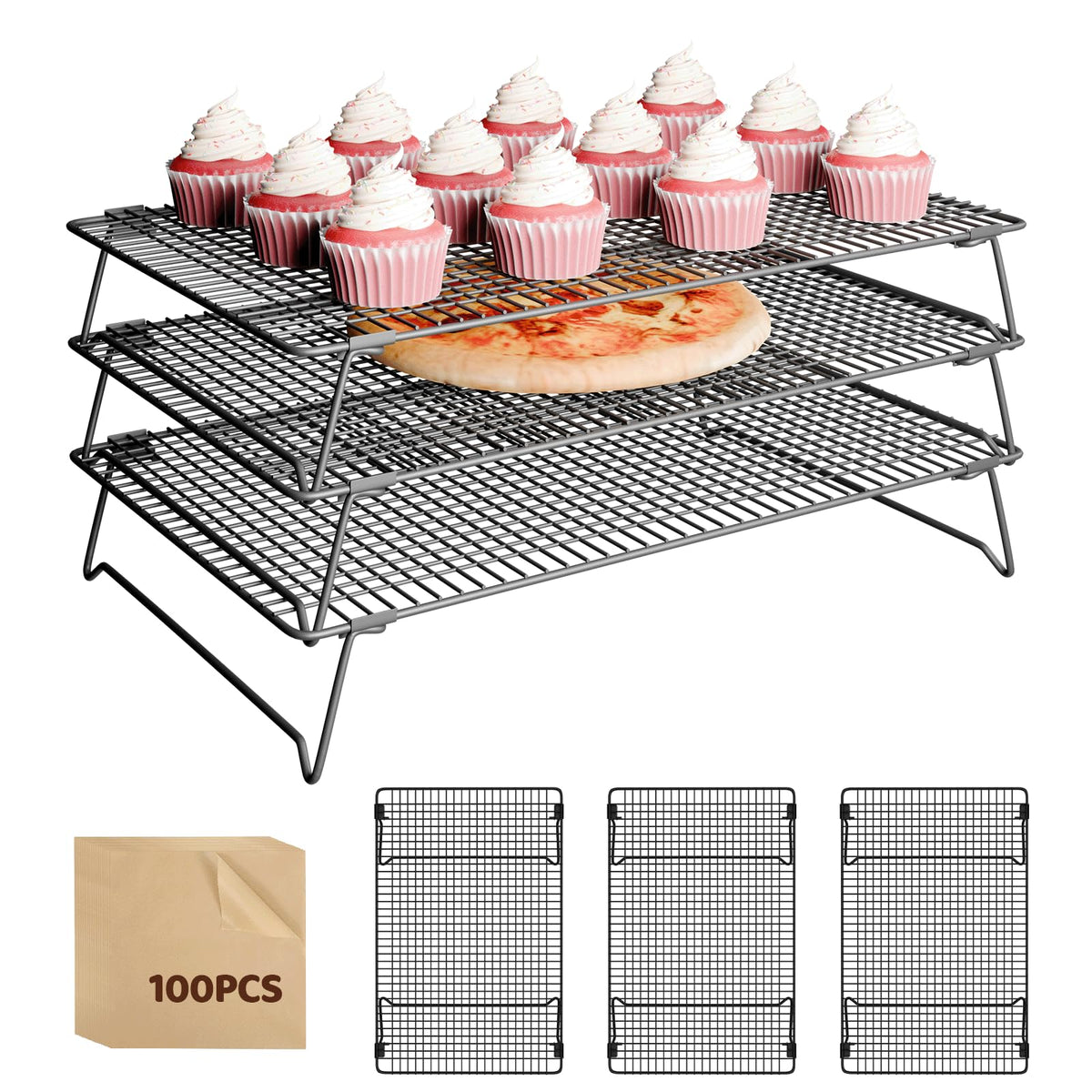 ZHIWUJIA 3-layer detachable cooling rack for efficient air circulation
