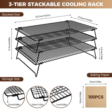 ZHIWUJIA collapsible stackable cooling rack saves space in small kitchens