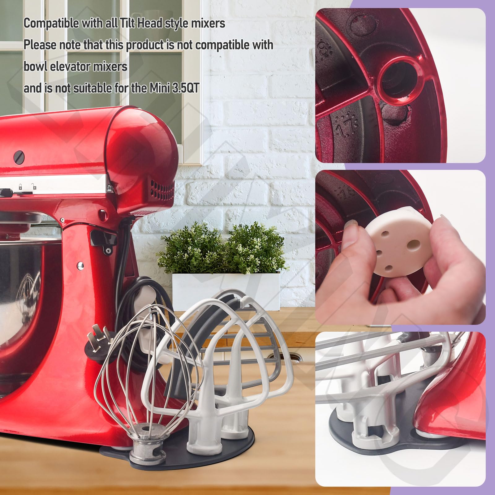 ZHIXING Kitchenaid-flat-beater attachment holder for quick access