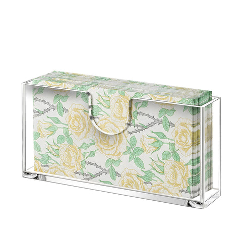 ZhiYo-Life clear acrylic napkin holder top view keeps napkins tidy on tables.
