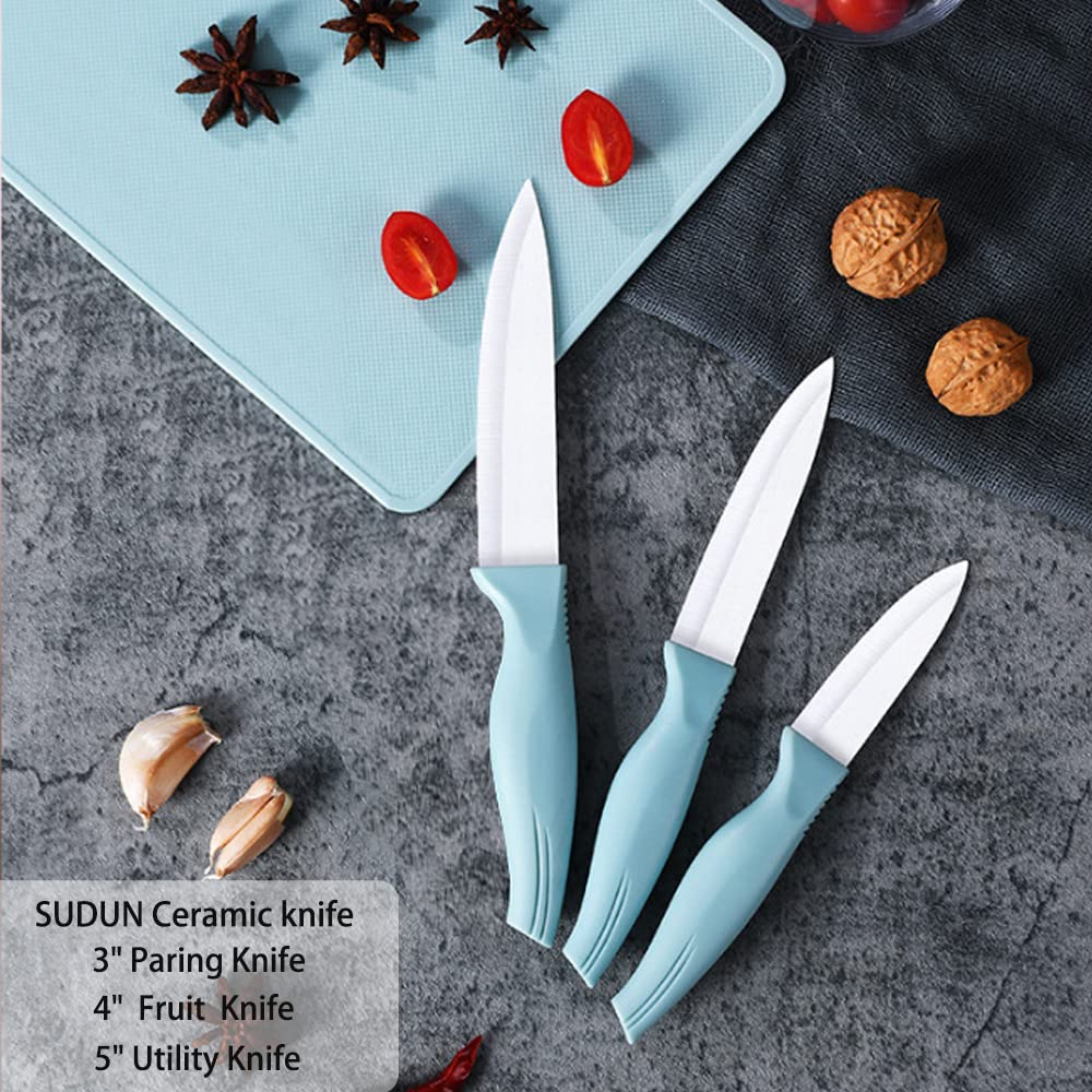 Zhiyun ceramic knife set 4in fruit blade, ideal for precise fruit slicing.