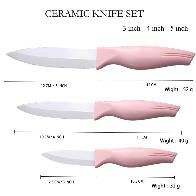 Zhiyun pink ceramic knife with ergonomic anti-slip handle