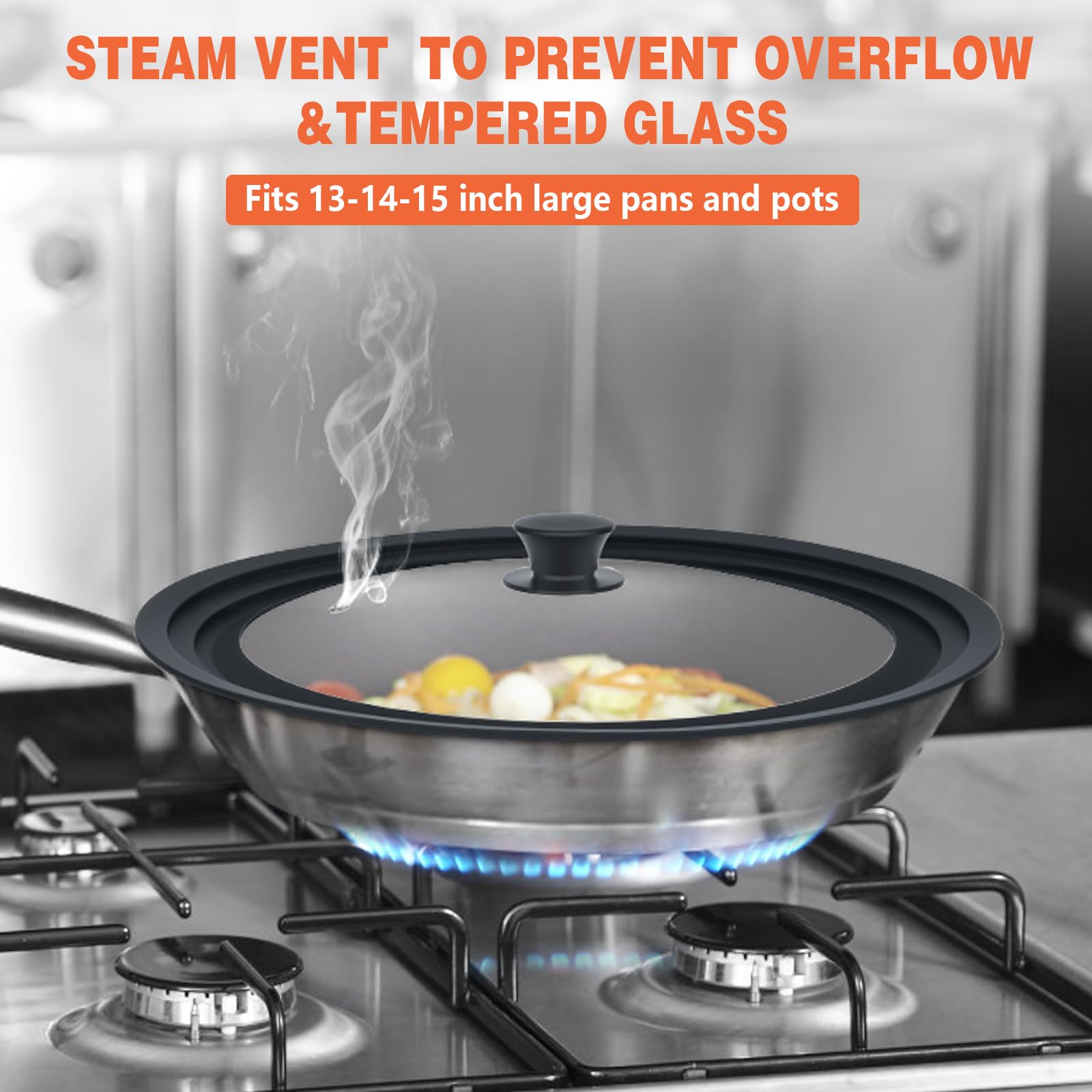 Zhulerzil lid has a cool-touch handle for comfortable lifting during simmering.