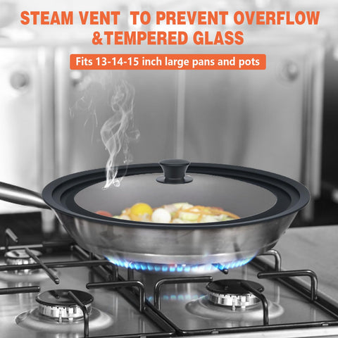 Zhulerzil lid has a cool-touch handle for comfortable lifting during simmering.
