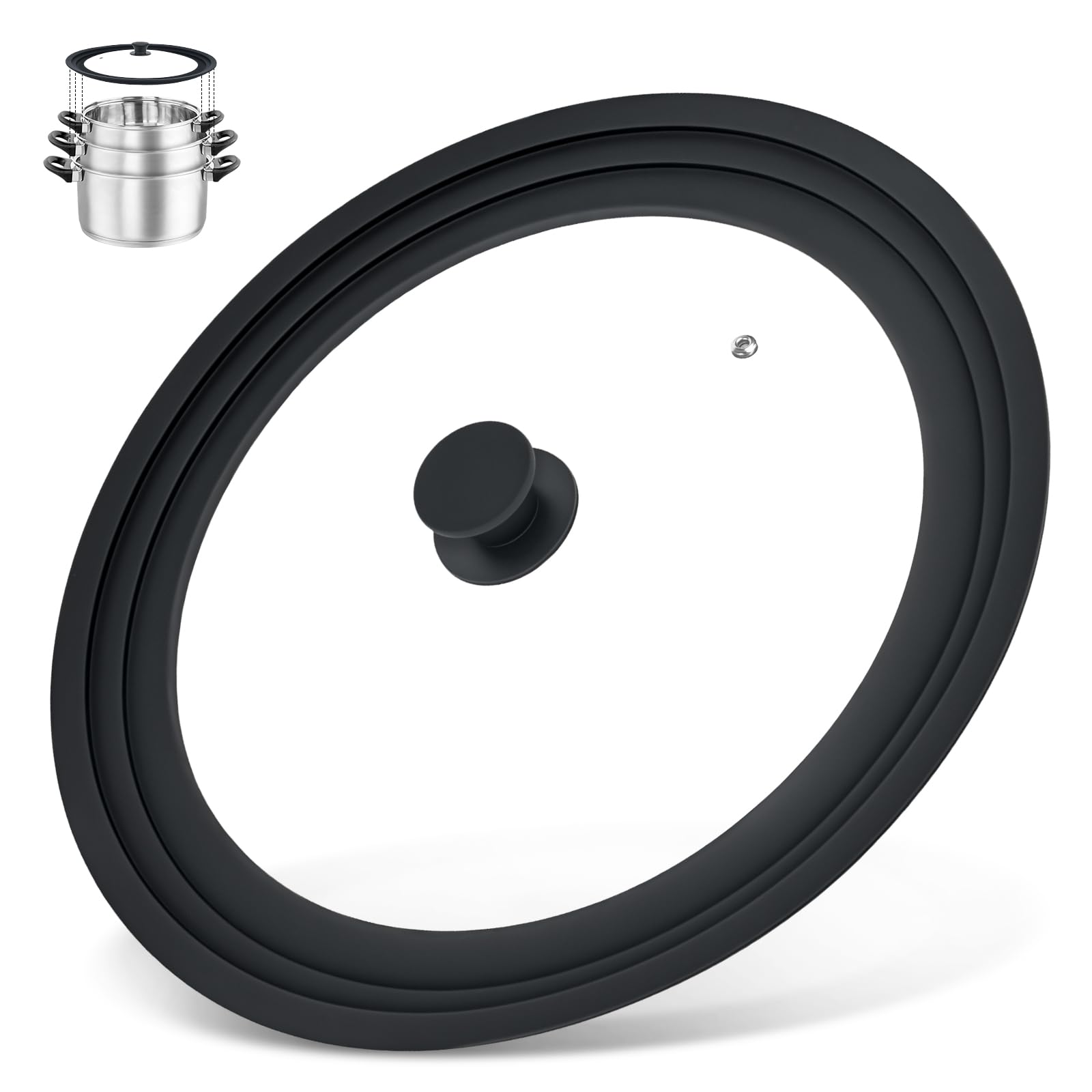 Zhulerzil universal lid fits 13-15 inch pots and pans for a clutter-free kitchen.