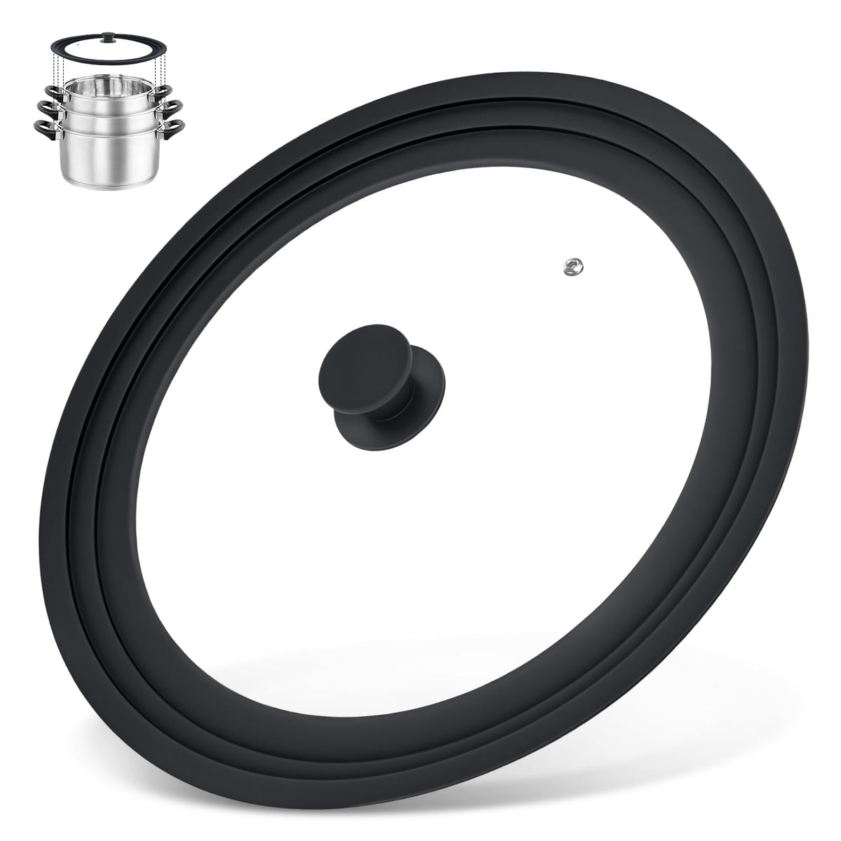 Zhulerzil universal lid fits 13-15 inch pots and pans for a clutter-free kitchen.