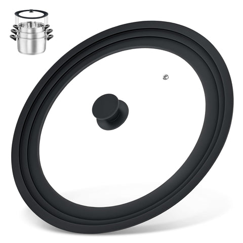 Zhulerzil universal lid fits 13-15 inch pots and pans for a clutter-free kitchen.