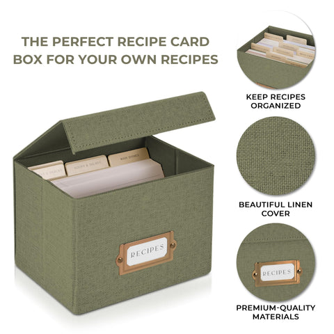 Sage color and label holder add kitchen decor flair to the box.