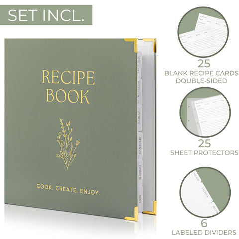 ZICOTO blank recipe cards provide space to record flavors, steps, and notes.