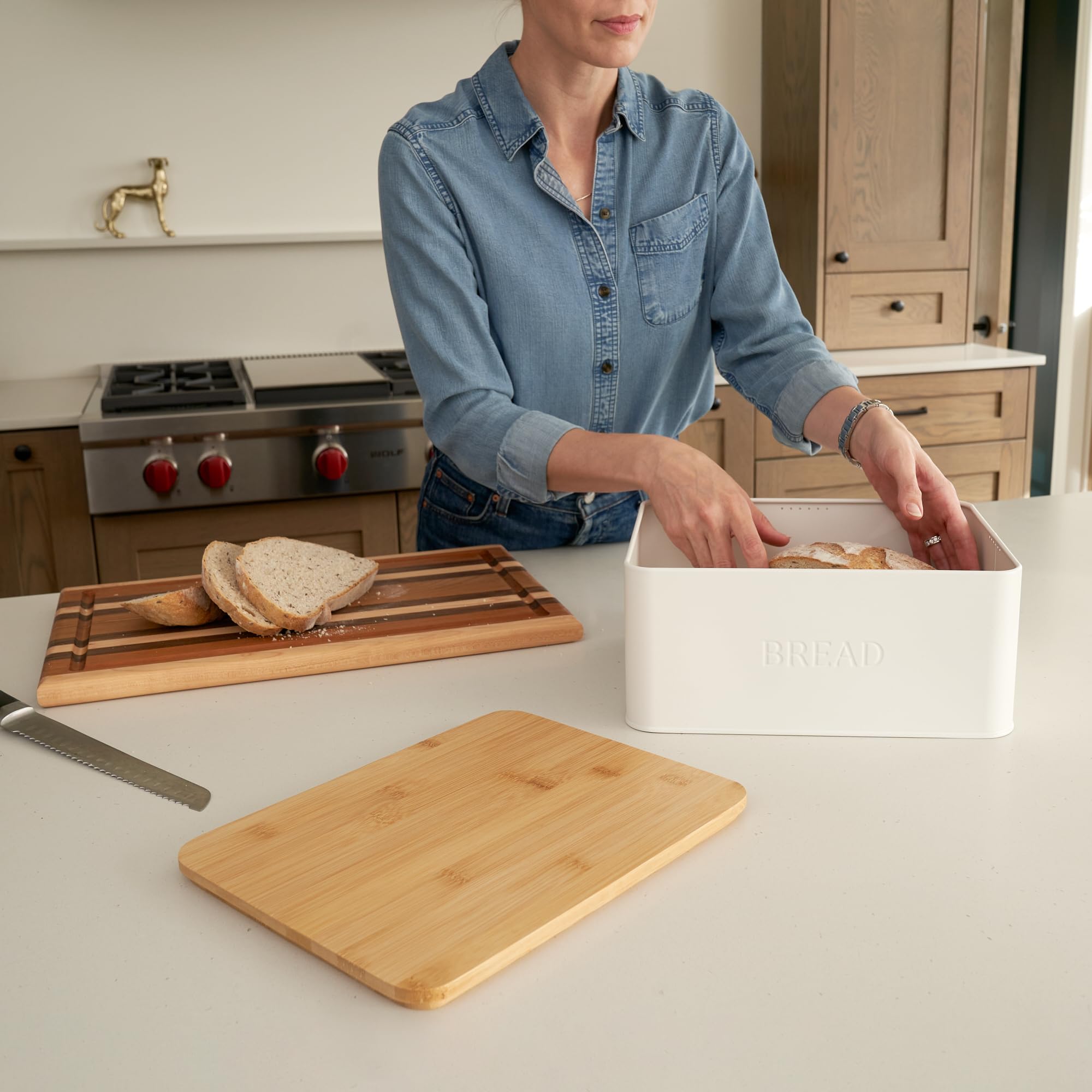 ZICOTO bread box on countertop blends with decor while staying practical