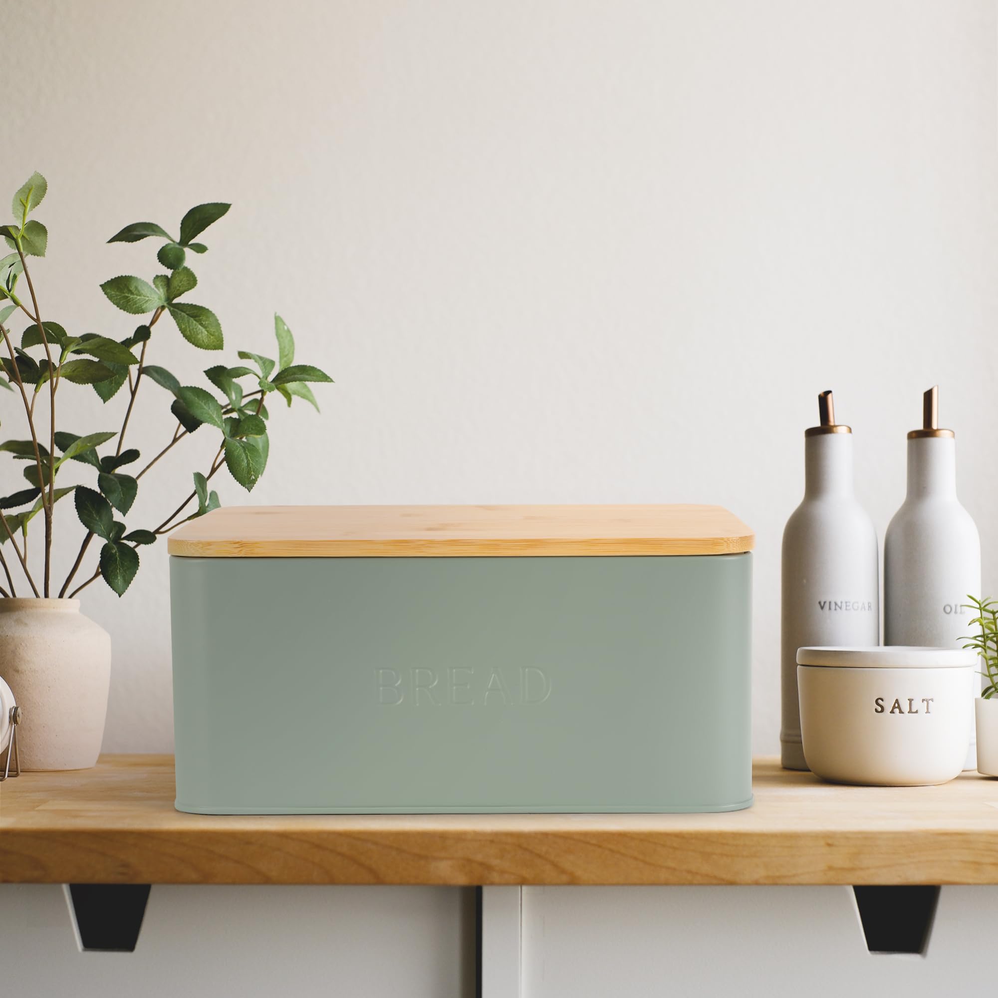 ZICOTO compact bread box offers generous interior without crowding counters.