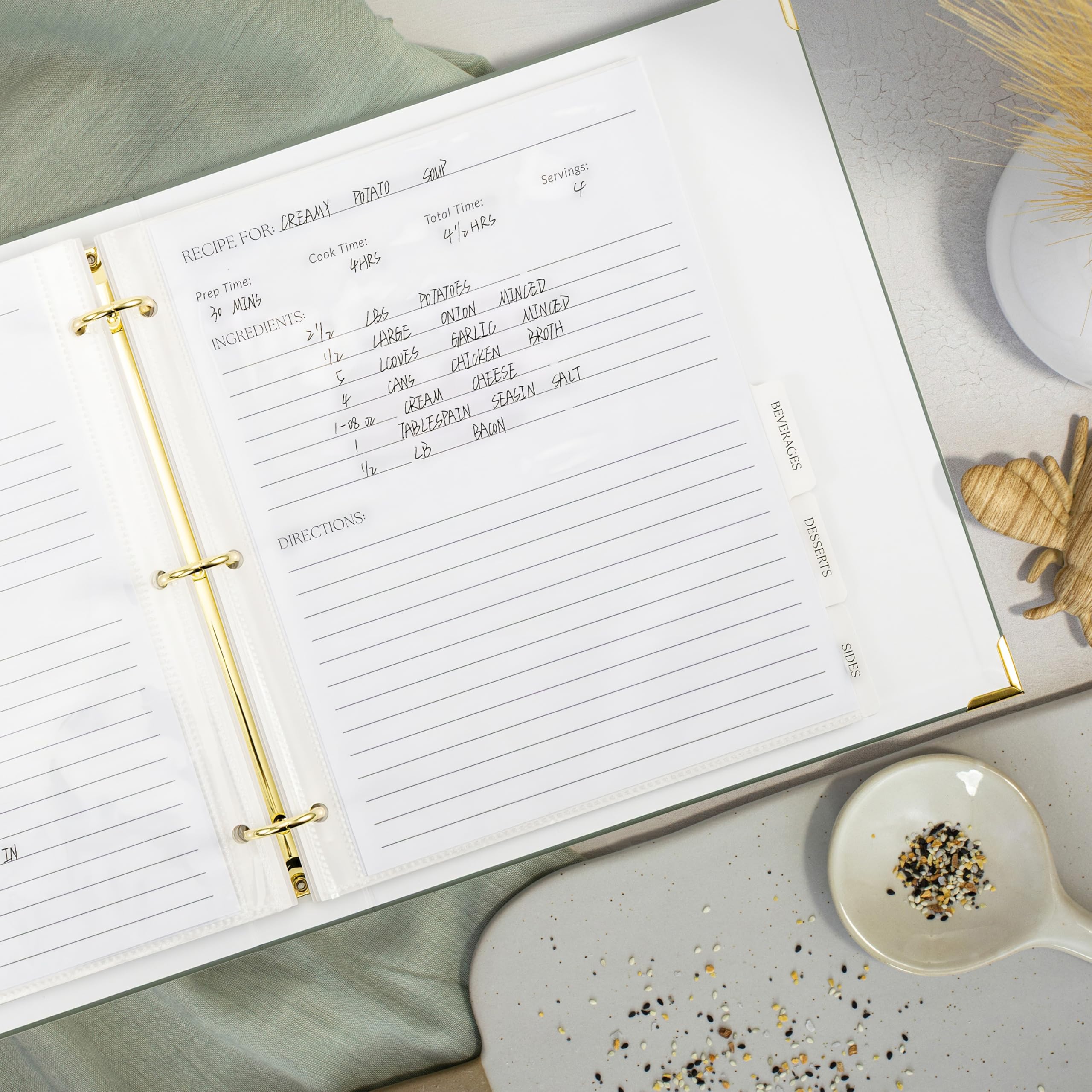 ZICOTO compact recipe binder makes a ready to use kitchen companion.