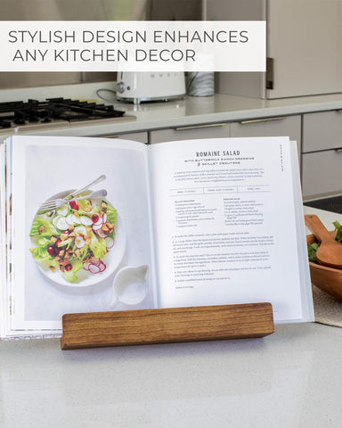 ZICOTO stand accommodates large cookbooks securely on your counter.