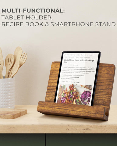 ZICOTO modern-design cookbook stand enhances kitchen decor with contemporary flair.