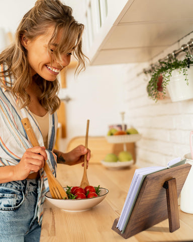 ZICOTO tablet holder keeps your iPad within reach during cooking.