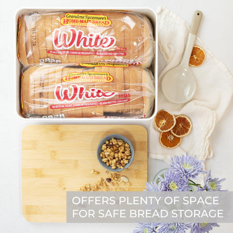 ZICOTO metal interior is easy to clean and keeps bread safe