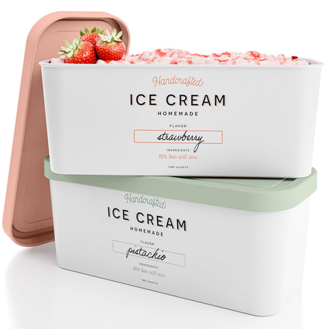 ZICOTO ice cream tub set with lids keeps flavors fresh and leak-free.