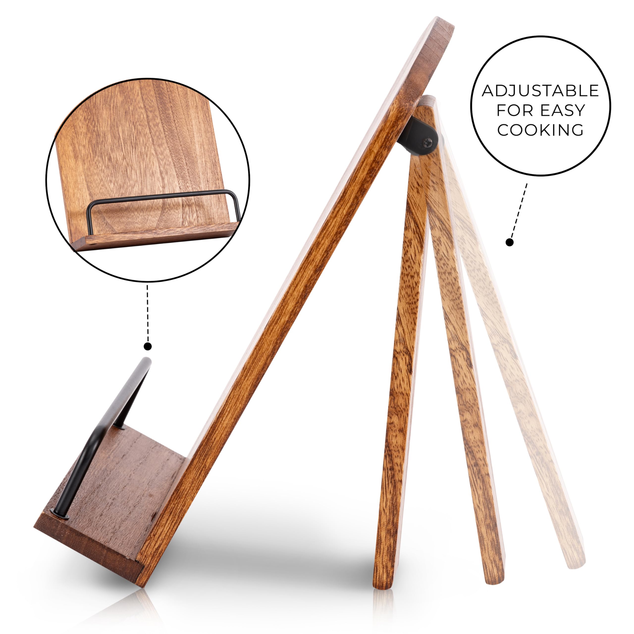 ZICOTO large-capacity cookbook stand fits large, heavy cookbooks.