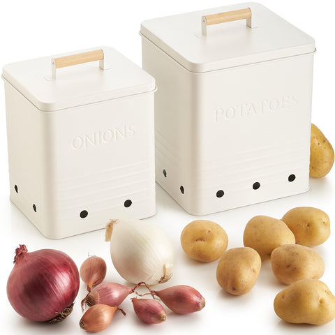 ZICOTO potato bin with lid keeps potatoes organized and fresh on your counter.