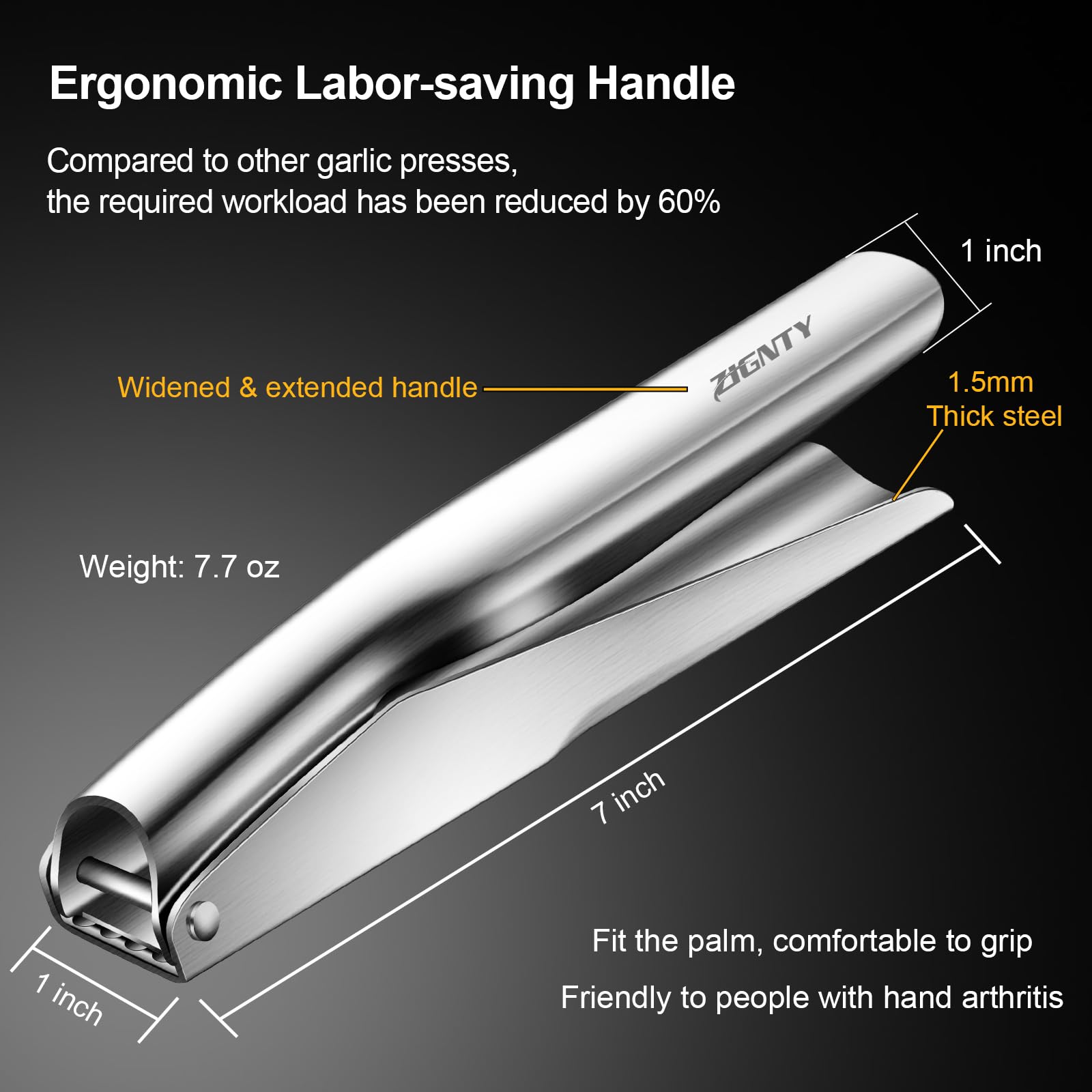 ZIGNTY garlic press is dishwasher safe for quick cleanup