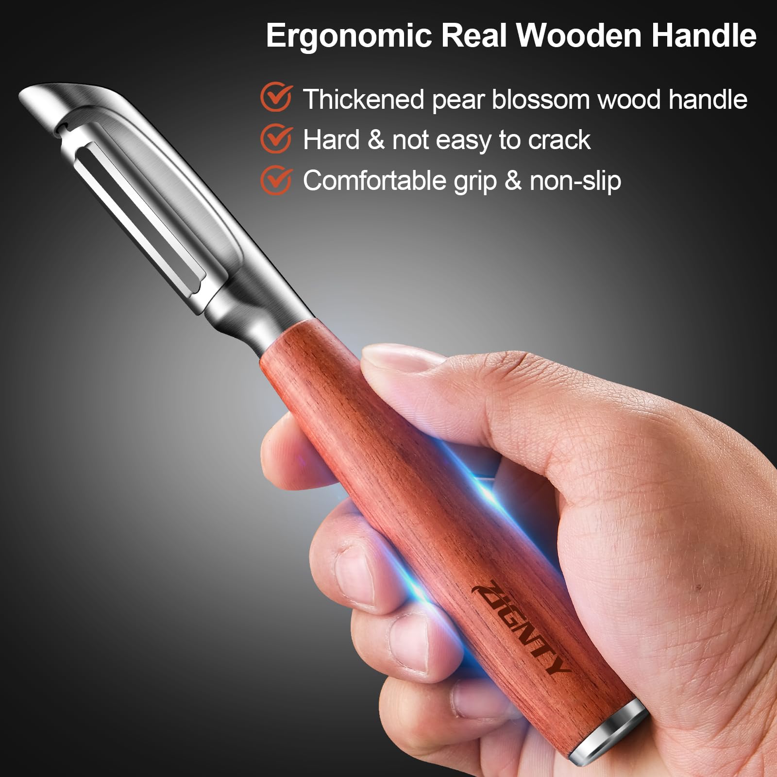 ZIGNTY peeler head made of 304 stainless steel resists rust