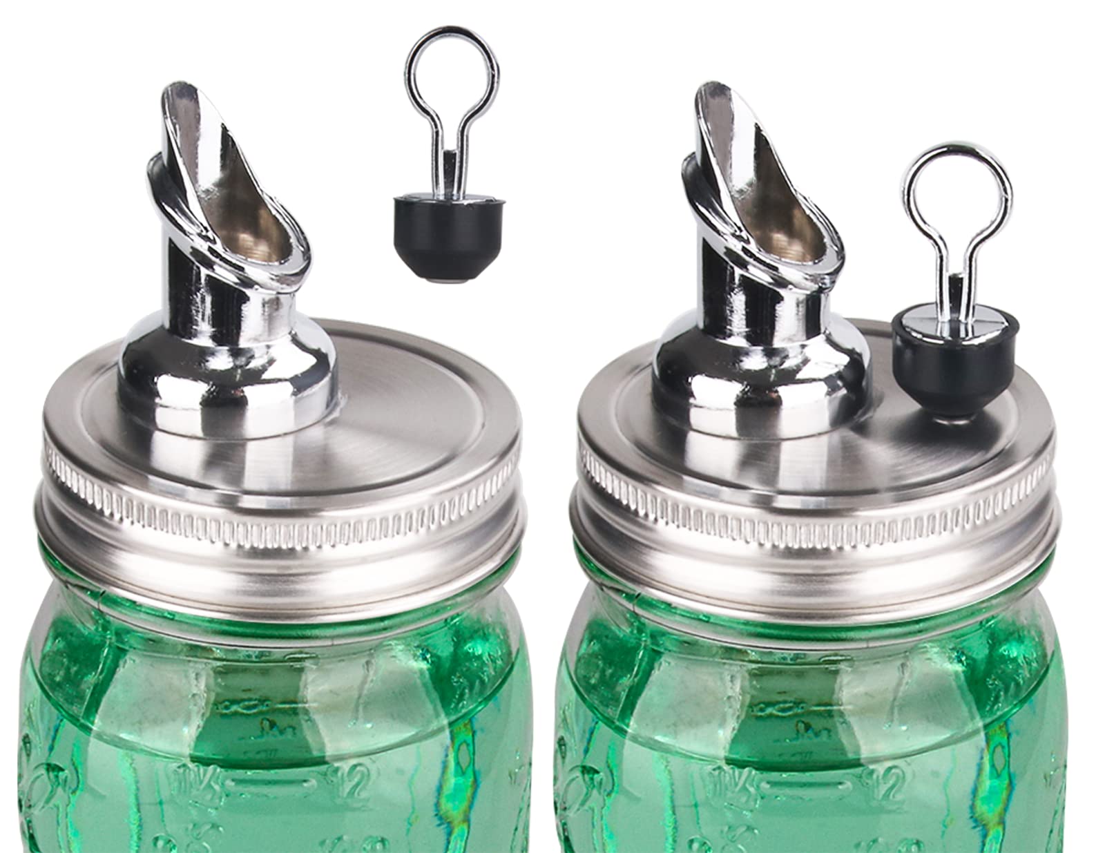 ZiHenryDa free-flow spout attached to a 70mm regular-mouth mason jar for smooth pours