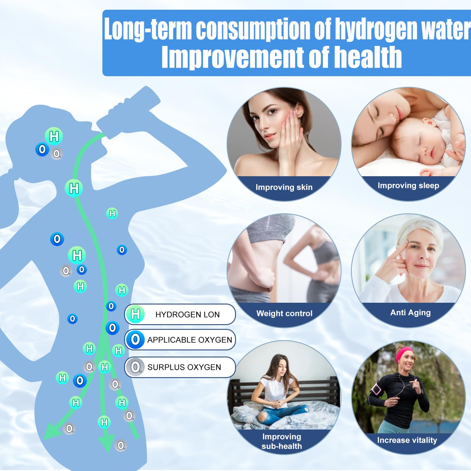 ZIHUOFAN gift-ready hydrogen water bottle for healthy hydration