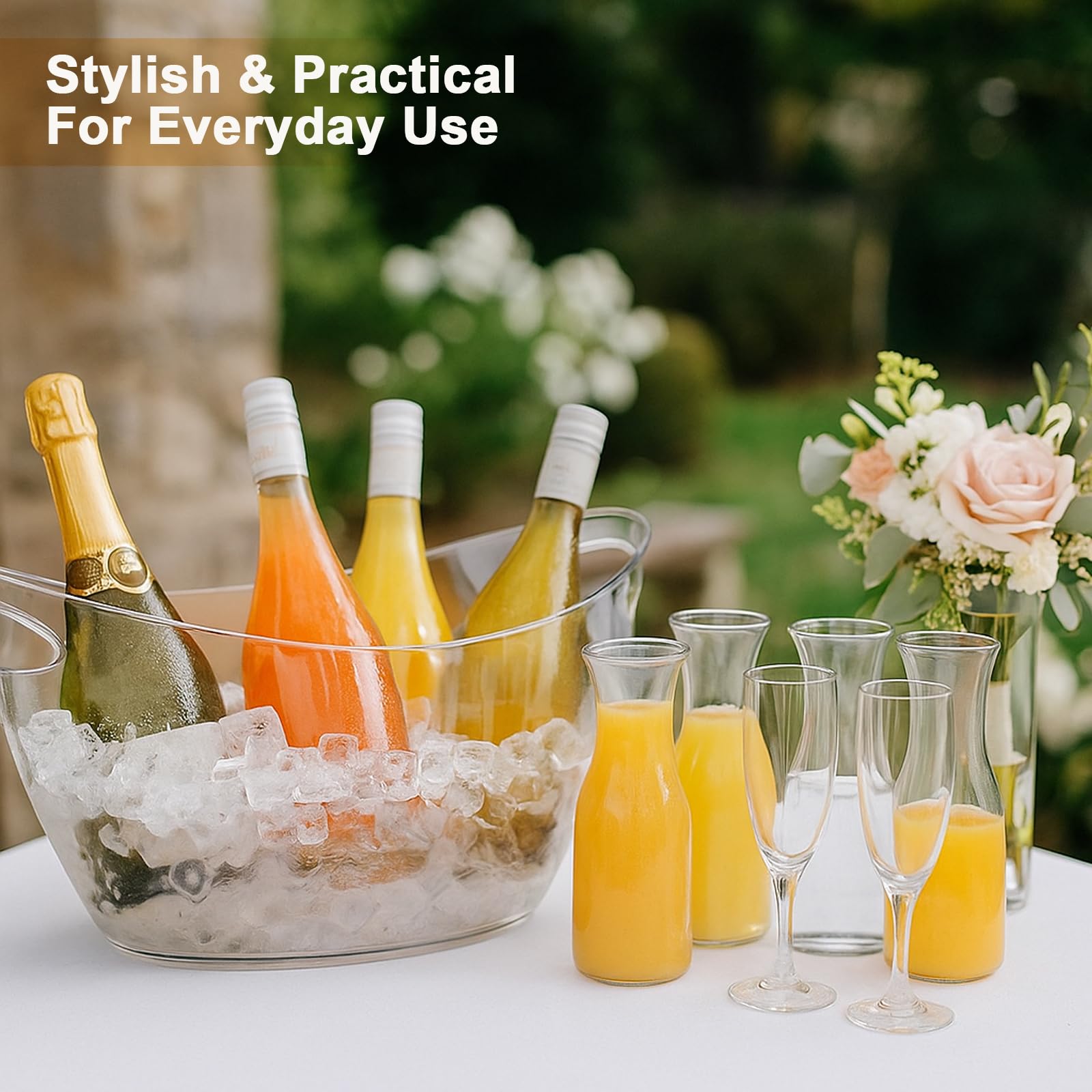ZILAMGOO wine bucket holds up to four bottles, ideal for entertaining.