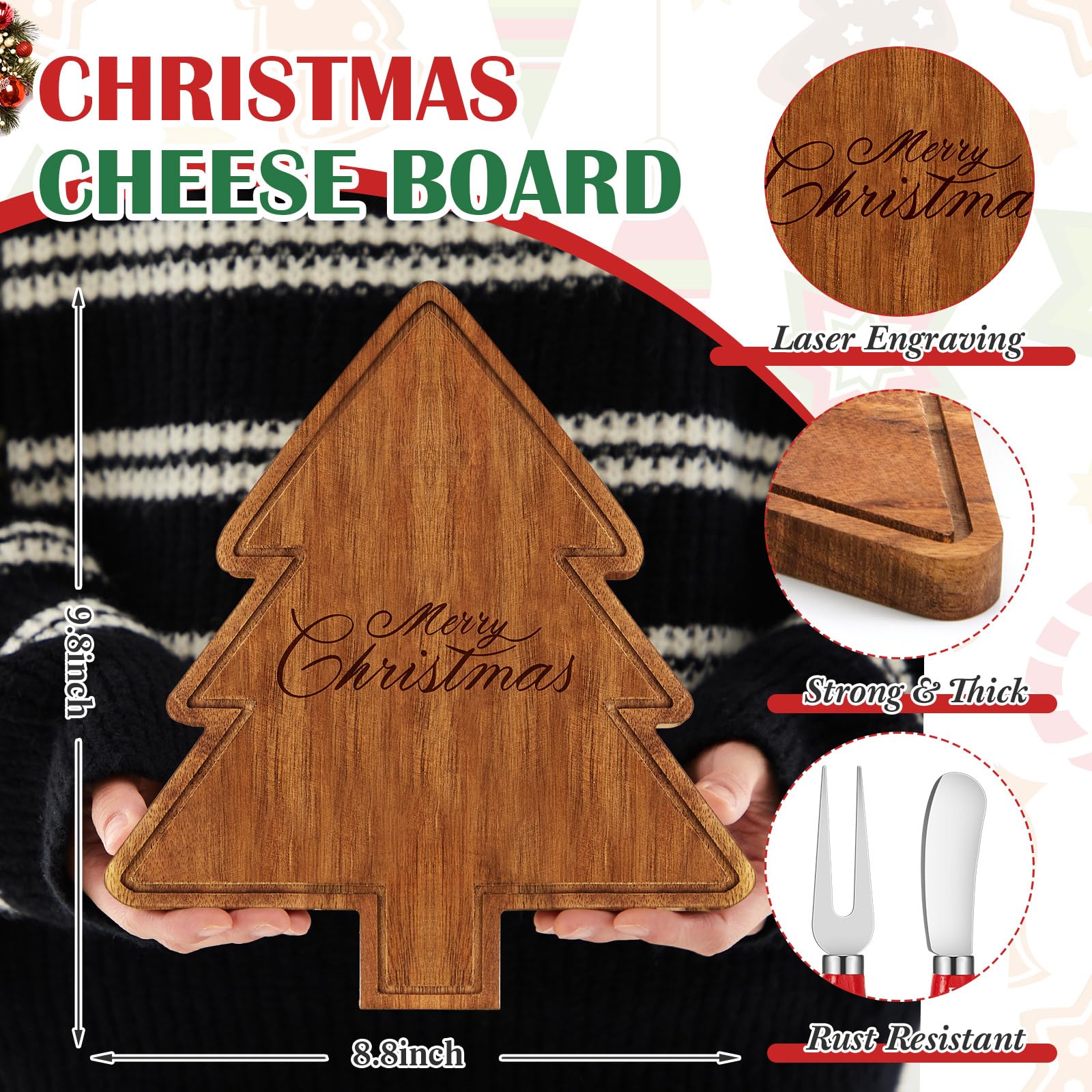 Ziliny acacia wood charcuterie board close-up showing natural grain