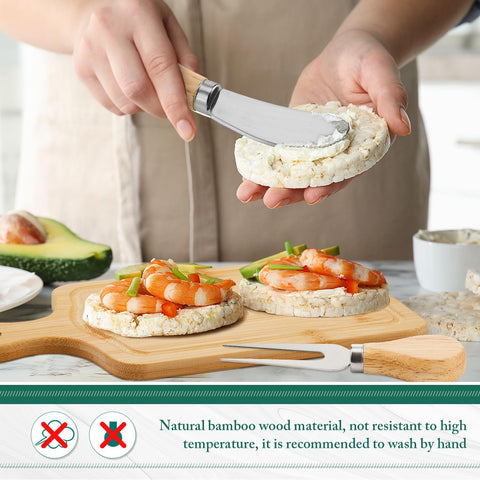 Ziliny bamboo knife and stainless steel fork duo for durable entertaining.
