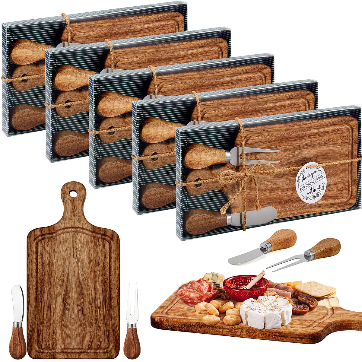 Ziliny bridal shower cheese board in acacia color for elegant prizes