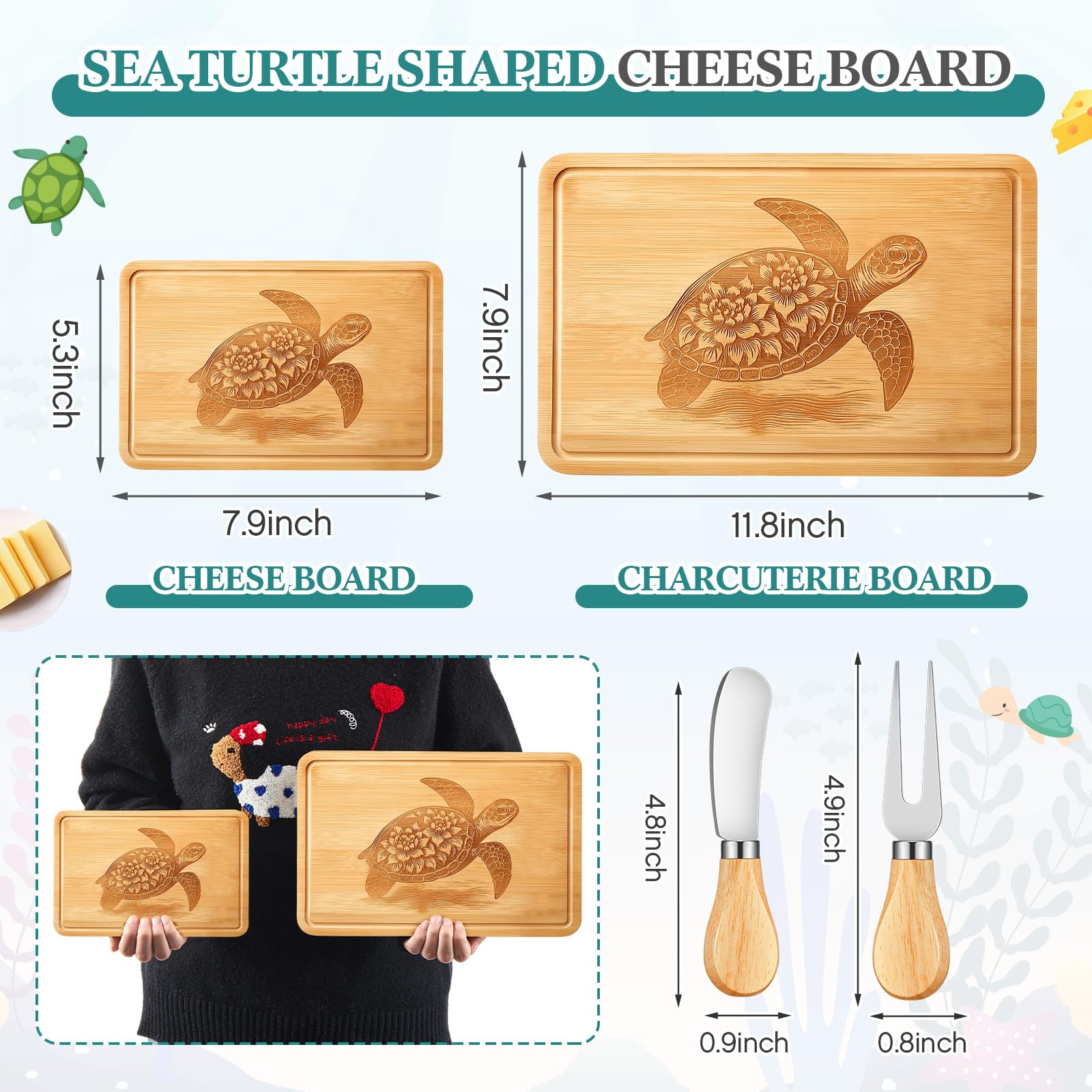 Ziliny charcuterie board knife set for easy slicing and serving