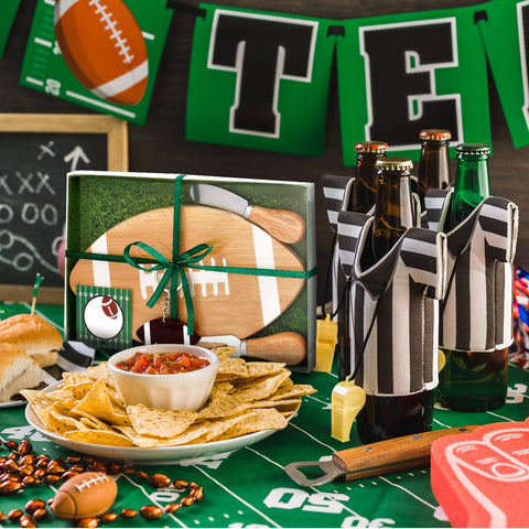Ziliny football-themed serving board doubles as décor and tasting tray.
