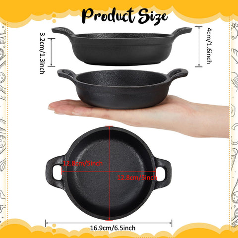 Ziliny four-pack cast iron pans suitable for camping and tight kitchens.