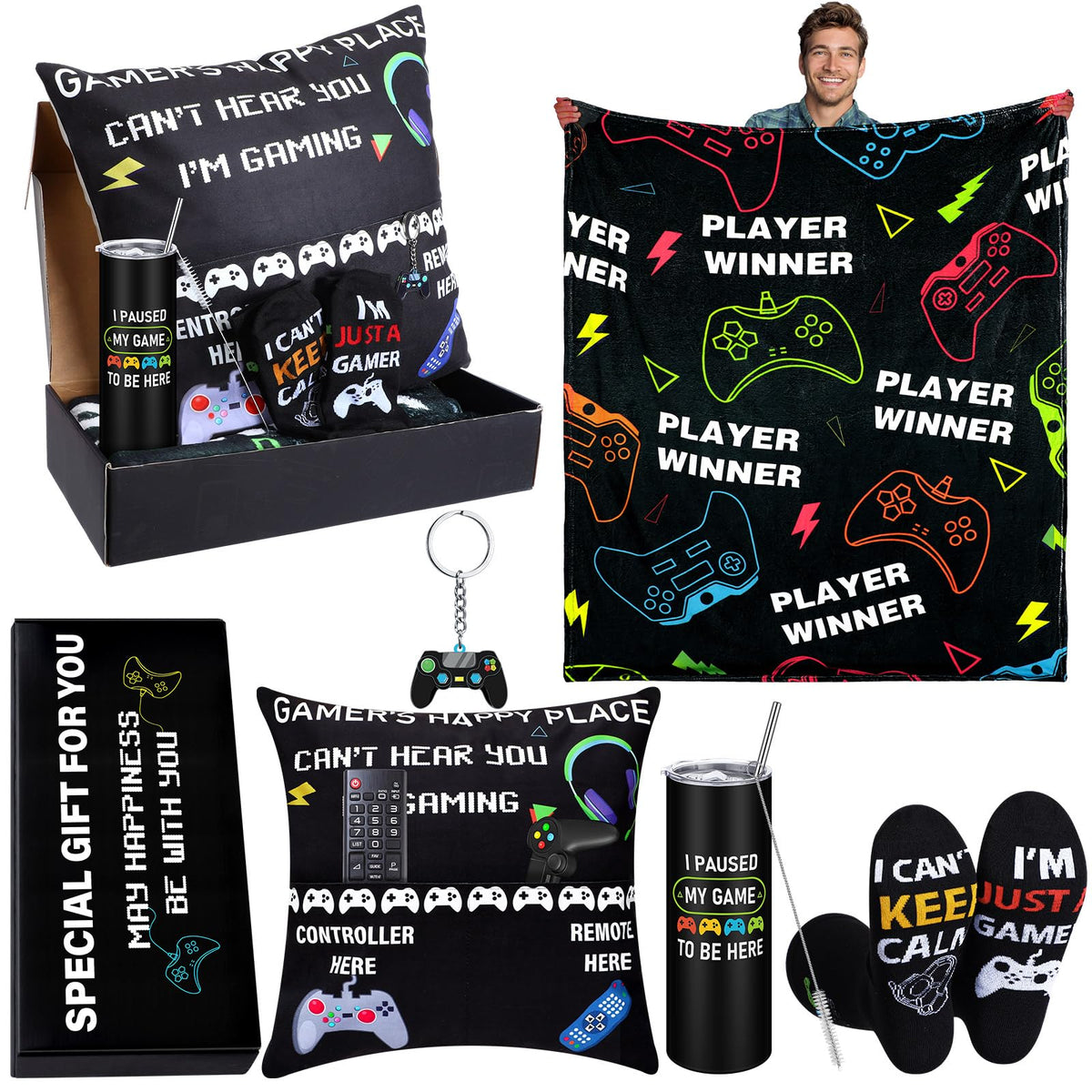 Ziliny gamer gifts blanket for cozy late night gaming